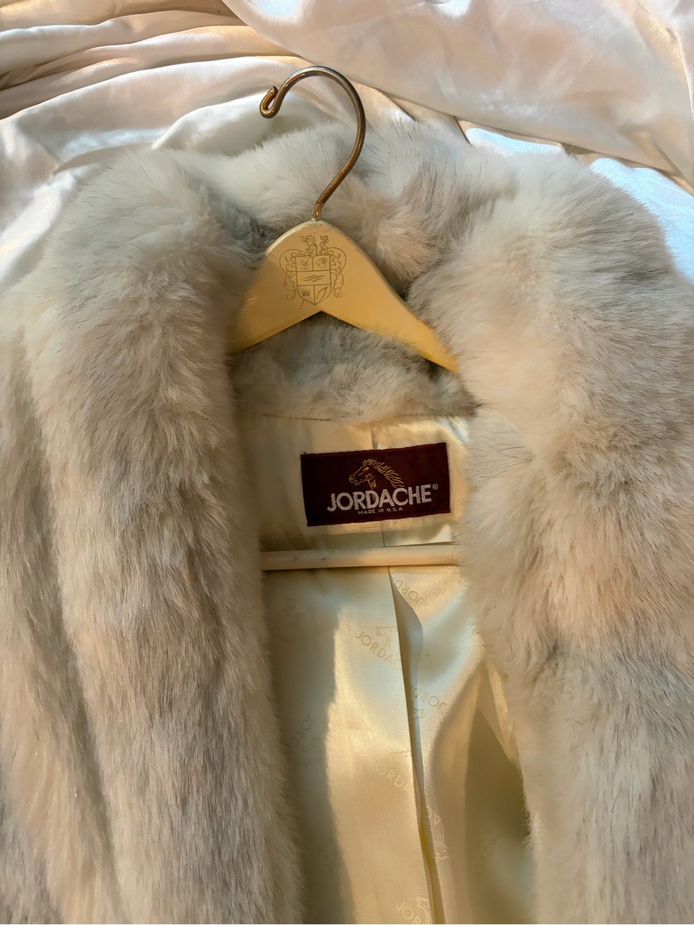 Jordache Cream Plush Faux Fur Hooded Jacket - Picture 2 of 5